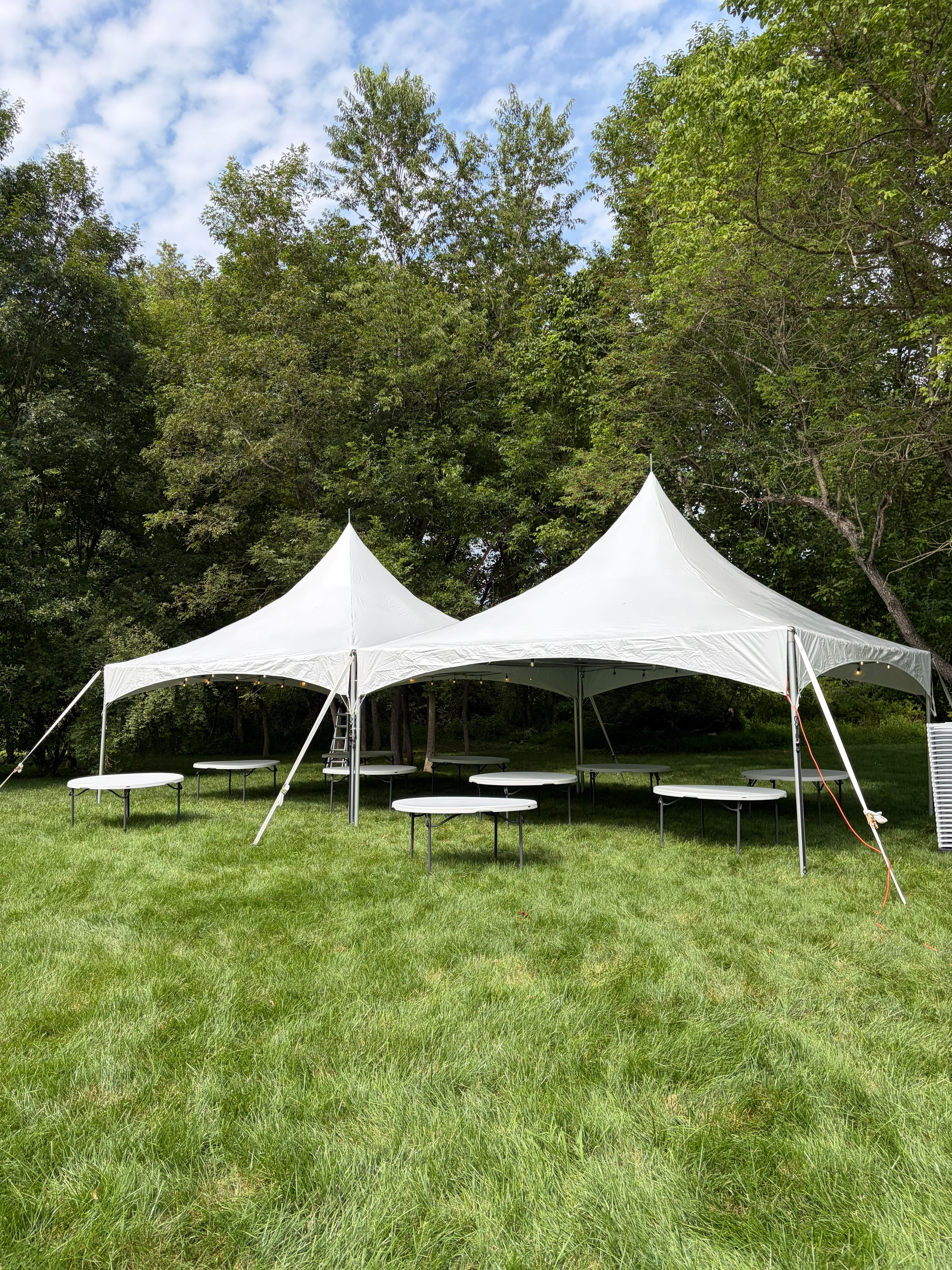 White 20x20 event tent