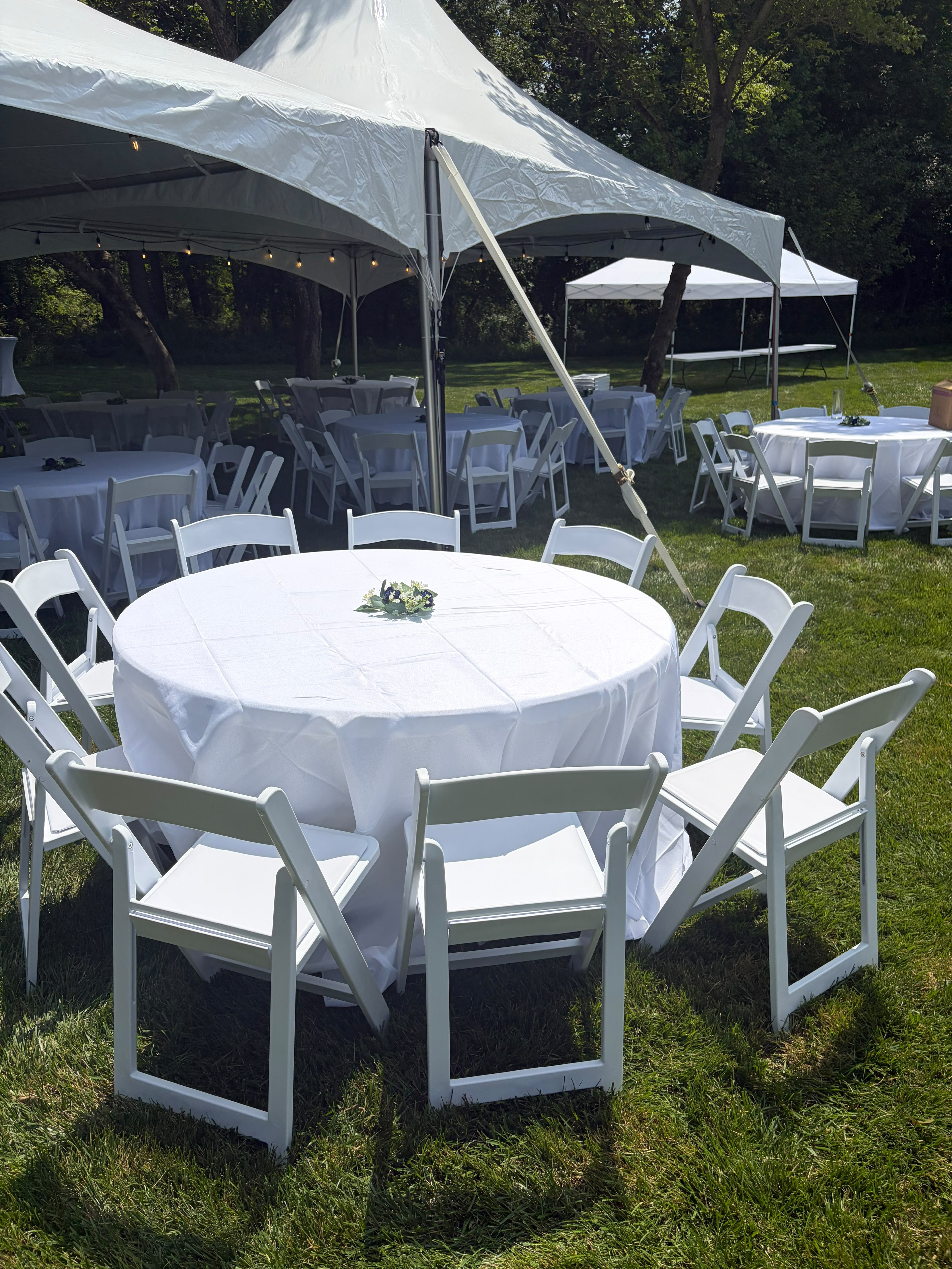 White folding chairs