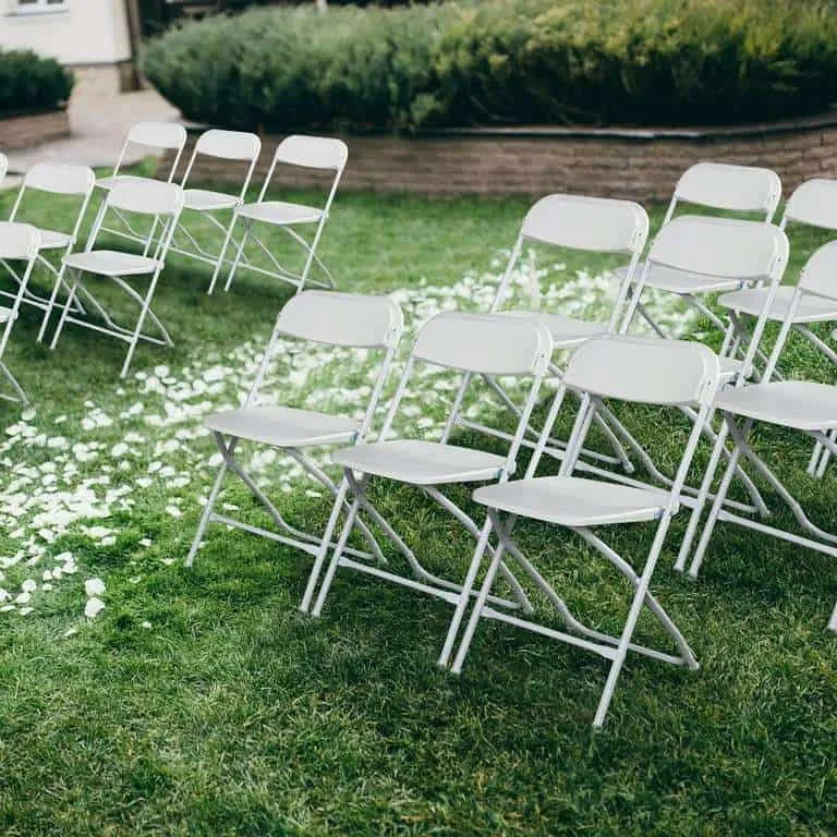 White folding chairs